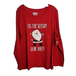 Jammies for Families Tis the Season Santa Pajama Lounge Top, NWT, XXL